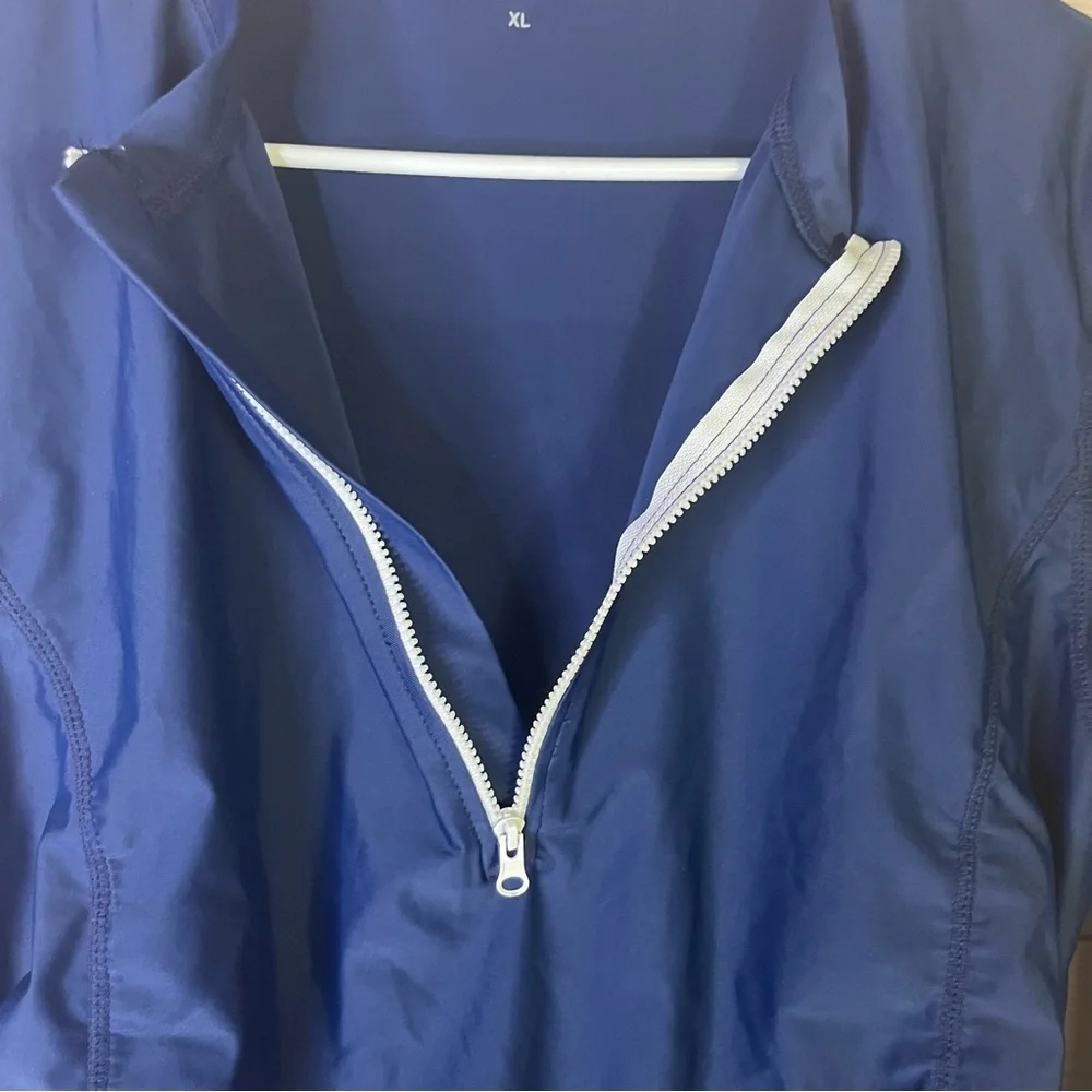 INNO Blue Ruched Side Pullover‎ Long Sleeve 
1/4” Zipper  Shirt Size XL - Picture 3 of 5